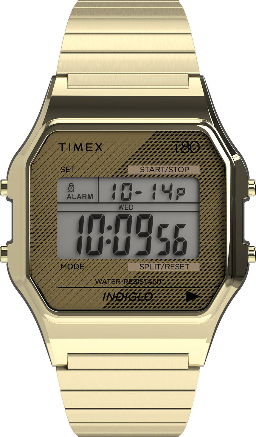 Hodinky Timex T80 34mm Stainless Steel Expansion Band TW2R79000 Zlatá