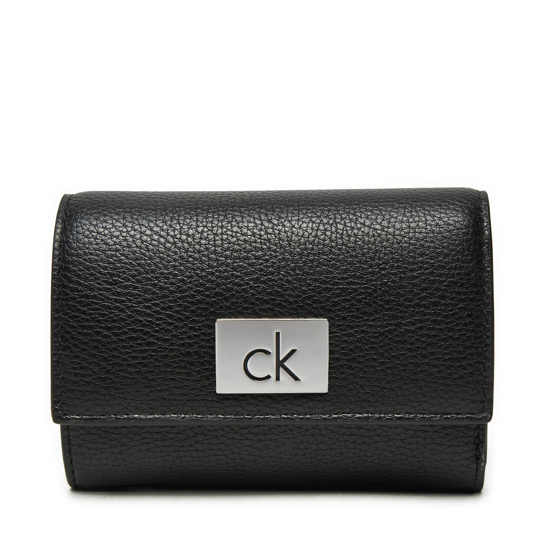 Malá dámská peněženka Calvin Klein Ck Plaque Small Trifold W/Zip K60K612834 Černá